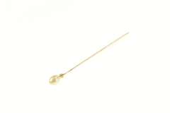 14K Yellow Gold Victorian Pearl Diamond Accent Classic Stick Pin