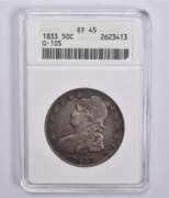 EF45 1833 Capped Bust Half Dollar O-105 ANACS