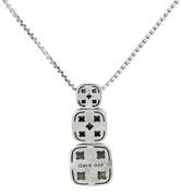 David Yurman Chiclet Diamond Hematite and Blue Topaz Pendant Necklace in Sterling