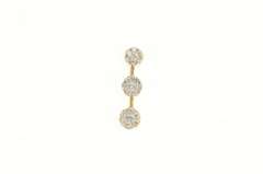 14K Yellow Gold 0.74 Ctw Diamond Tiered Round Cluster Pendant