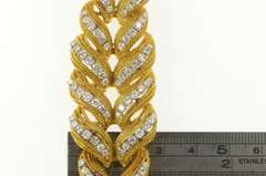 18K Yellow Gold 1950's 2.88 Ctw Diamond Braided Plait Thick Bracelet