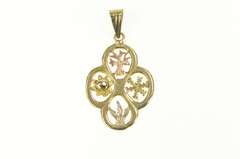 14K Yellow Gold Four Seasons Symbol Time Nature Handmade Charm/Pendant