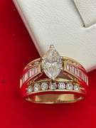 CERTIFIED LADIES 14K YELLOW GOLD AND DIAMOND RING