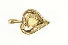 10K Yellow Gold Heart Synthetic Citrine CZ Classic Love Pendant