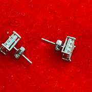 14K WHITE GOLD AND DIAMOND STUD EARRINGS
