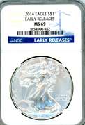 2014 BU Silver Eagle in NGC MS69 Early Release