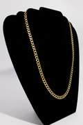 14K Yellow Gold 7mm Pave Curb Link Chain 24 Inch