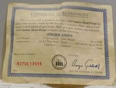 Replica: 1929 Indian Head PRF w/Cert