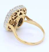 Attractive 18kt Yellow Gold Diamond Rose Cut and Painted Flower Ring