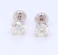 Elegant White Gold 1ctw Round Brilliant Cut Diamond Stud Earrings
