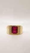 Men's 14kt Solid Yellow Gold & Gemstone Ring