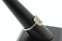 Radical Citrine and Diamond 18k White Gold Ring