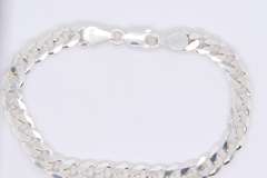 925 Sterling Silver Flat Curb Link Bracelet