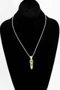 .925 Sterling Silver Pendant w/ Peridot Gemstones 47mm x 13mm