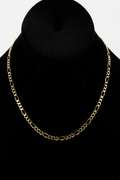 14k Yellow Gold Solid Figaro Link Chain 3.3mm Necklace 16"