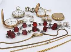 Group Lot of 3 Pocket Watches and Custom Jewelry