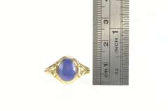 10K Yellow Gold Retro Synthetic Blue Star Sapphire Ring