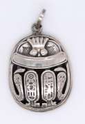 925 Sterling Silver Egyptian Scarab Amulet Pendant