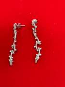 CERTIFIED 18K WHITE GOLD AND DIAMOND DANGLE EARRINGS