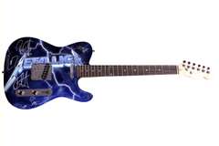 Metallica Autographed Facsimile Signed Custom Graphics Guitar