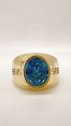 Men's 14kt Solid Yellow Gold & Blue Topaz Ring