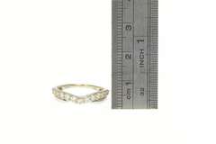 14K White Gold 0.42 Ctw Diamond Curved Layered Look Wedding Ring