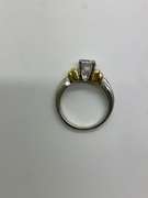 CERTIFIED LADIES 18K AND PLATINUM DIAMOND ENGAGEMENT RING