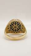 Men's 14kt Solid Yellow Gold, Onyx & CZ Ring