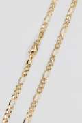 14k Yellow Gold Solid Figaro Link Chain 3.3mm Necklace 16"