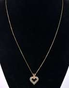 Dazzling Diamond Heart Pendant Necklace in 14K Yellow Gold
