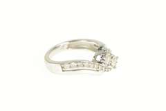 10K White Gold 0.50 Ctw Diamond Bypass Engagement Ring