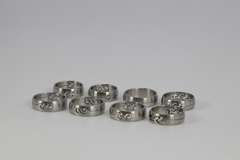 Lot of 19 Stainless Steel 316L Laser Cut Dragon Rings Various Sizes