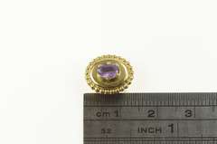 10K Yellow Gold Oval Amethyst Ornate Slide Bracelet Charm/Pendant