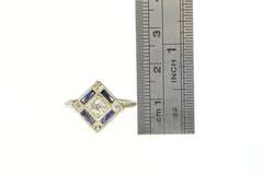 10K White Gold Art Deco 0.28 Ct Diamond Engagement Ring