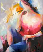 Sussan Afrasiabian Original Oil on Canvas "Self Portrait"