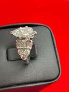 CERTIFIED LADIES 14K WHITE GOLD DIAMOND ENGAGEMENT RING. 2.77 CARATS.