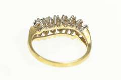 10K Yellow Gold Wavy Diamond Layered Statement Band Ring