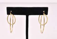 Distinct Double Hoop Earrings in 14K Yellow Gold