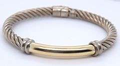 Vintage 925 Sterling Silver Twisted Cable Bangle Bracelet