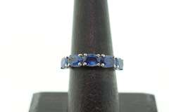 Large Sapphire Ring with 18k White Gold