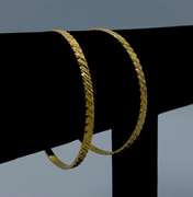 Set of 2x 22kt Solid Yellow Gold Bangle Bracelets