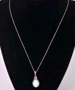 Attractive Opal Pendant & Chain in Sterling