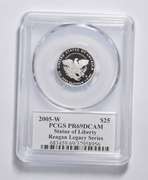 PR69DCAM 2005-W $25 Statue Of Liberty 1/4 Oz Platinum Reagan PCGS