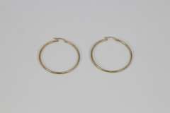10k Yellow Gold Lever Back Hoop Earrings 45mm