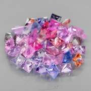 High caliber 5.02ct set of radiant princess cut Sapphires