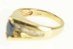 14K Yellow Gold Natural Sapphire Diamond Engagement Ring