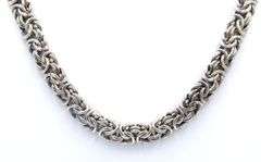 Vintage Italian 925 Sterling Silver Byzantine Necklace