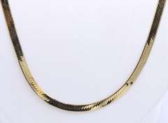 Elegant Yellow gold Herringbone Chain Necklace