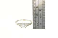 14K White Gold Faceted Cushion Diamond Travel Engagement Ring