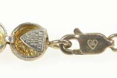 Sterling Silver Round Diamond Cut Pleated Design Chain Bracelet